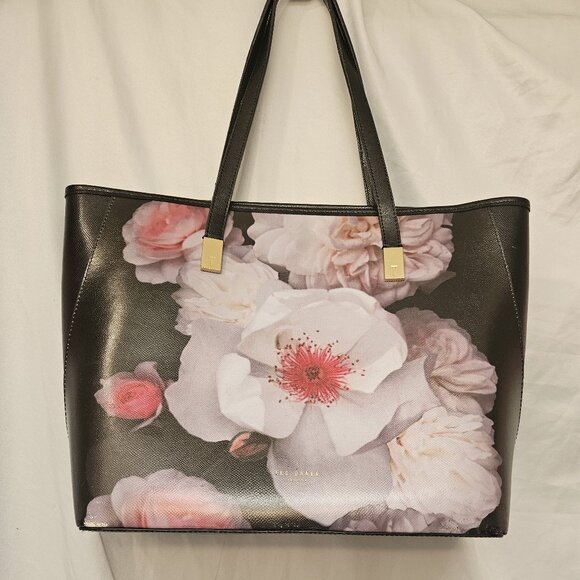 Ted Baker London Chelsea tote black with floral print - Picture 1 of 11